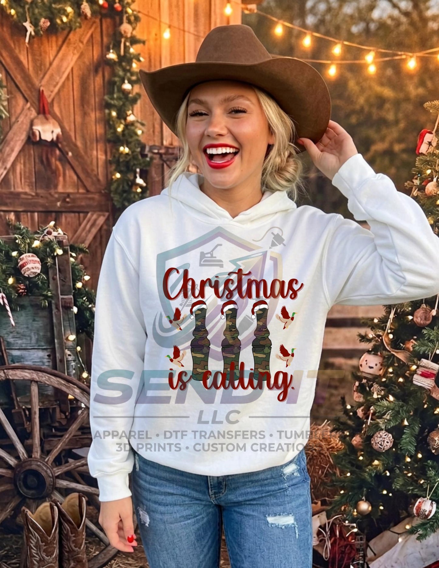 Christmas, Calling, Duck Call, DTF Transfer