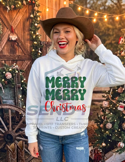 Merry, Christmas, DTF Transfer