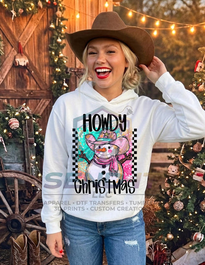 Howdy, Snowman, Retro, Christmas, DTF Transfer