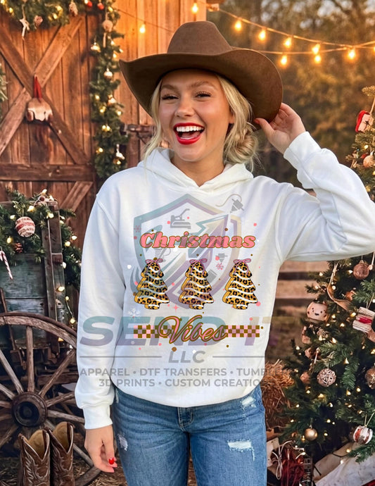 Christmas, Vibes, Checkered, Retro, DTF Transfer