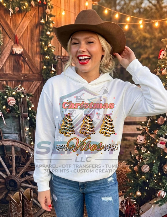 Christmas, Vibes, Leopard, Retro, DTF Transfer