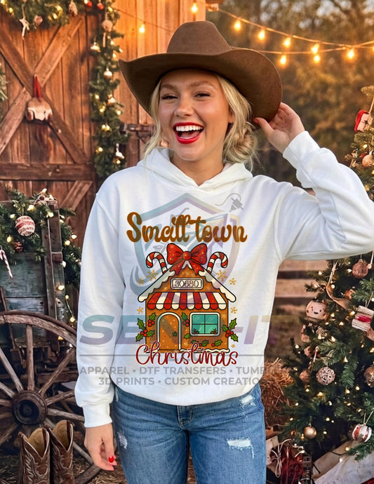 Small Town, Christmas, Gingerbread, House, DTF Transfer