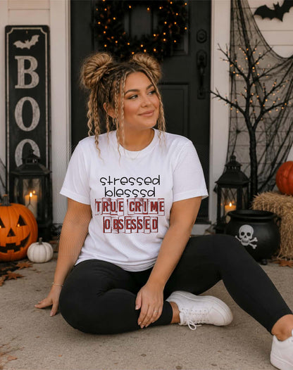 True, Crime, Obsessed, Halloween, DTF Transfer