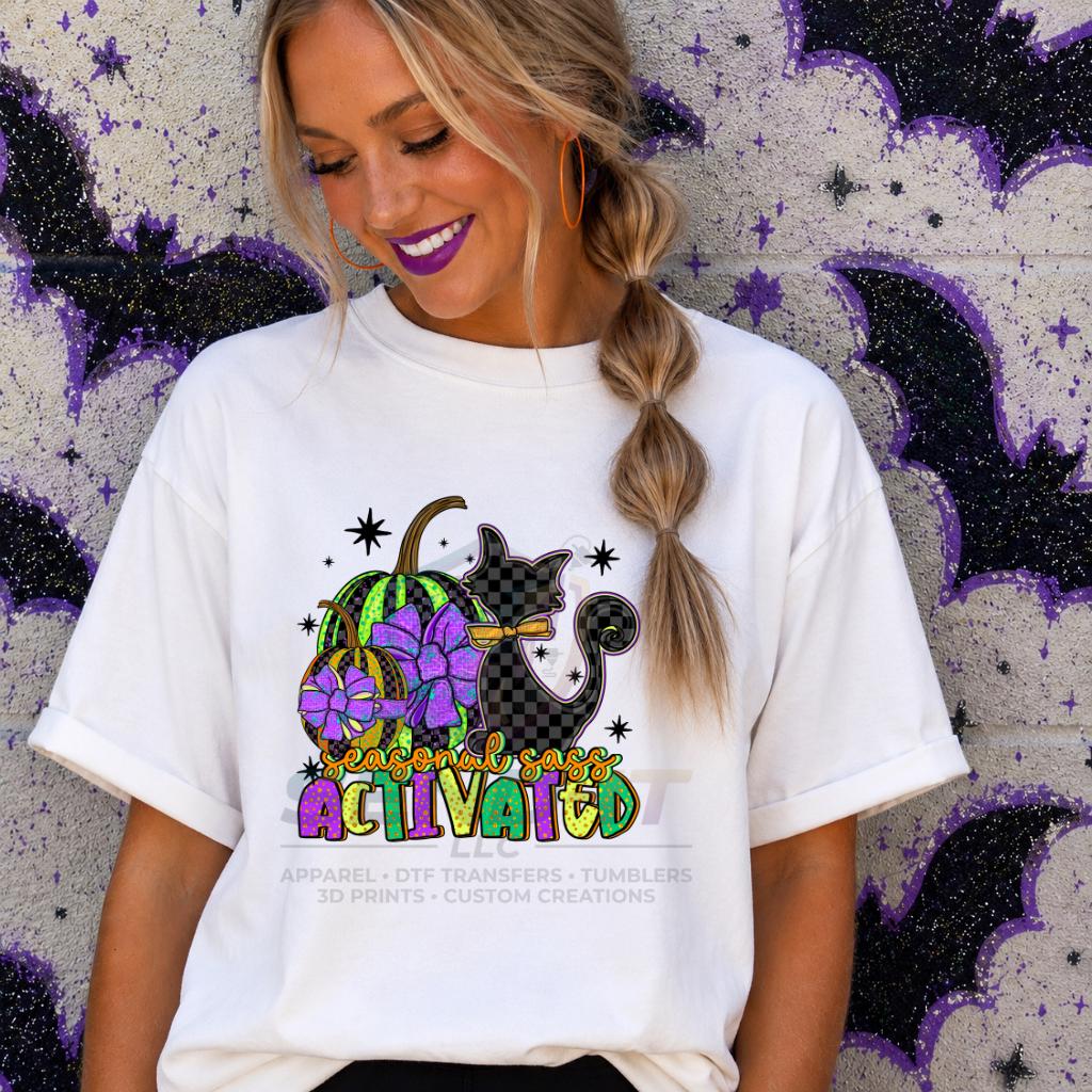 Legend, Sass, Activated, Halloween, Cat, DTF Transfer