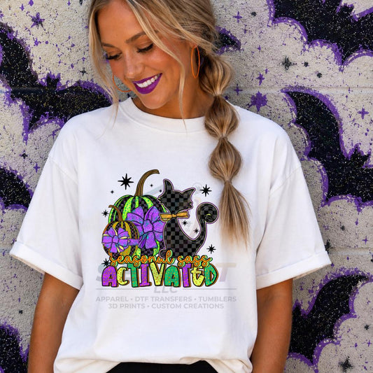 Legend, Sass, Activated, Halloween, Cat, DTF Transfer