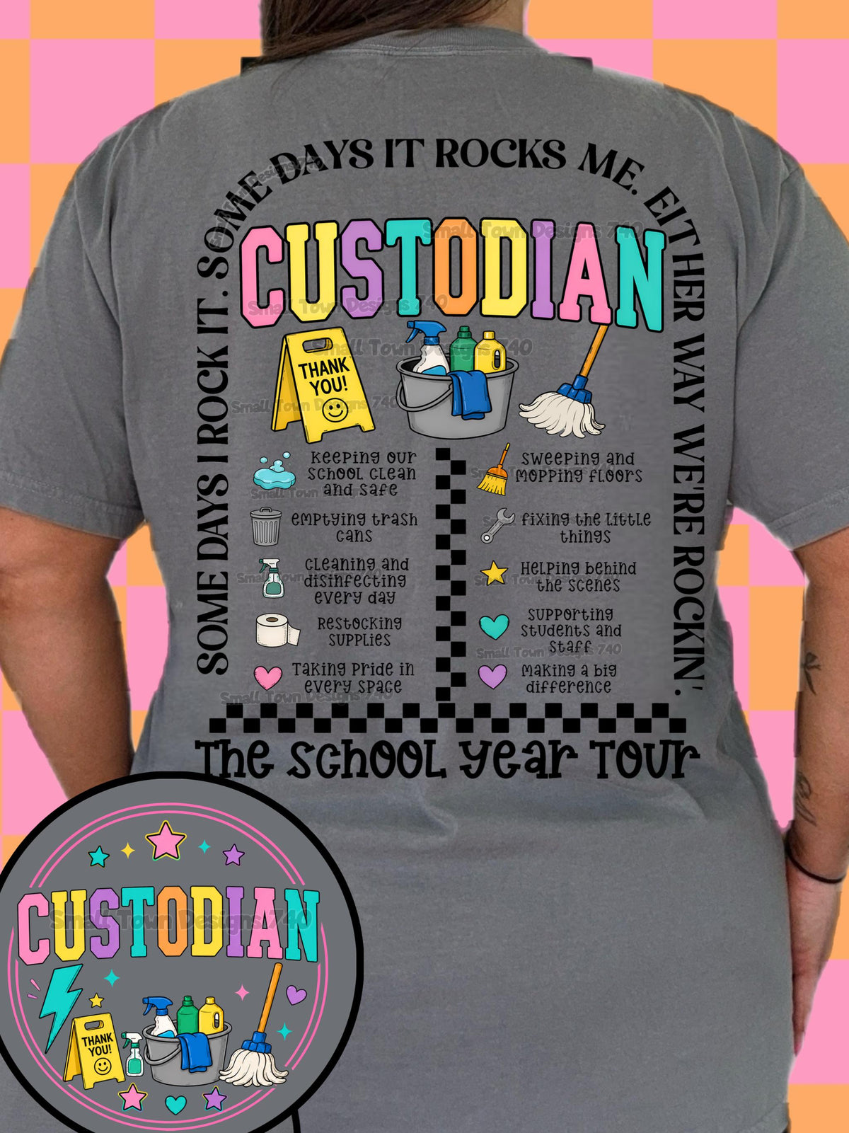 Custodian, Back To School, DTF Transfer