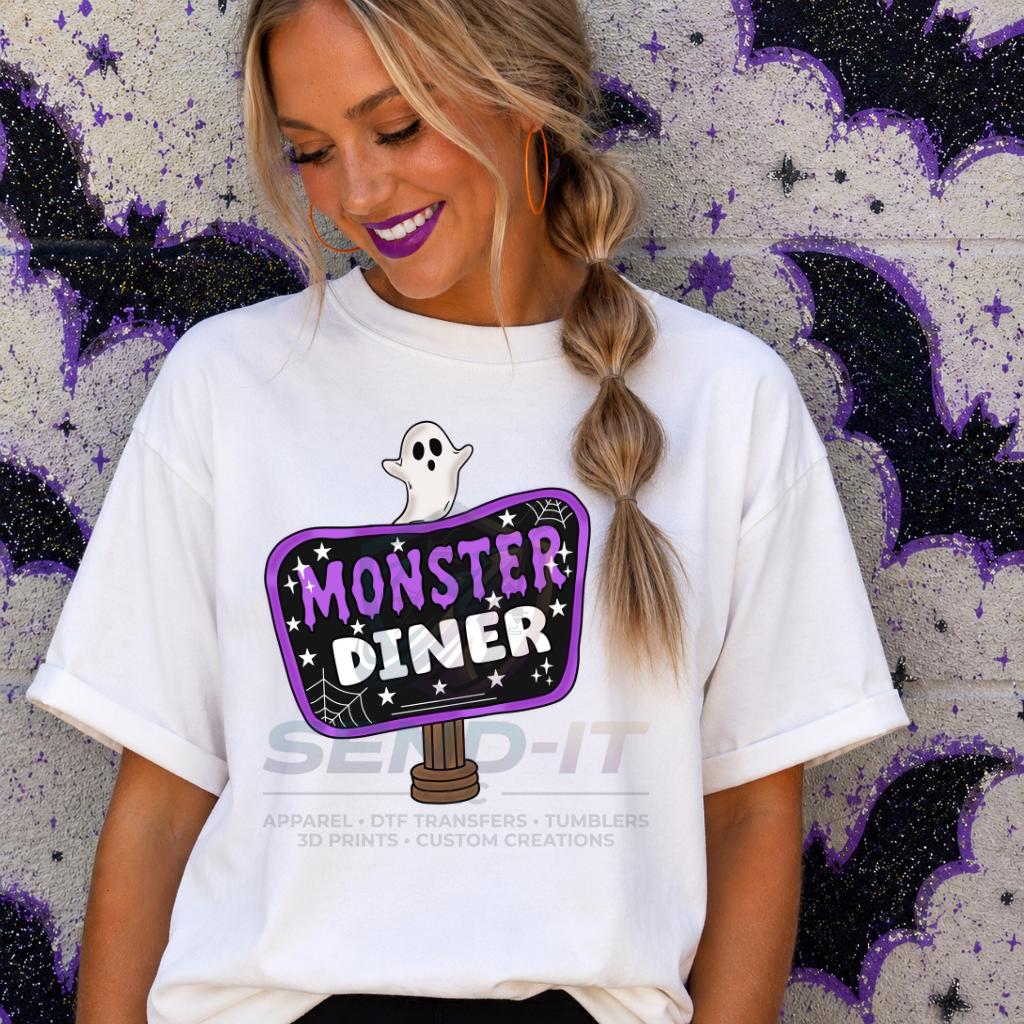 Monster, Diner, Ghost, Halloween,  DTF Transfer