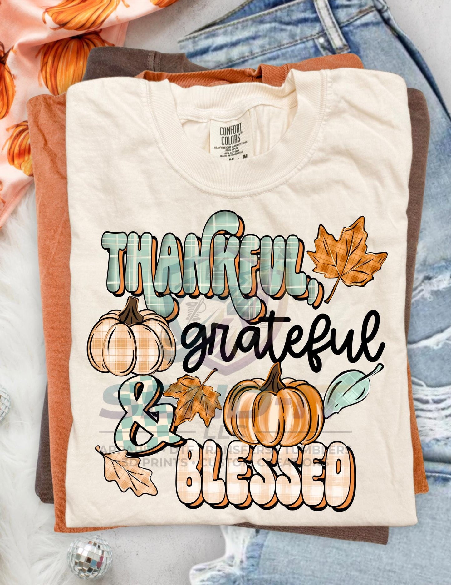 Thankful, Grateful, Blessed, DTF Transfer