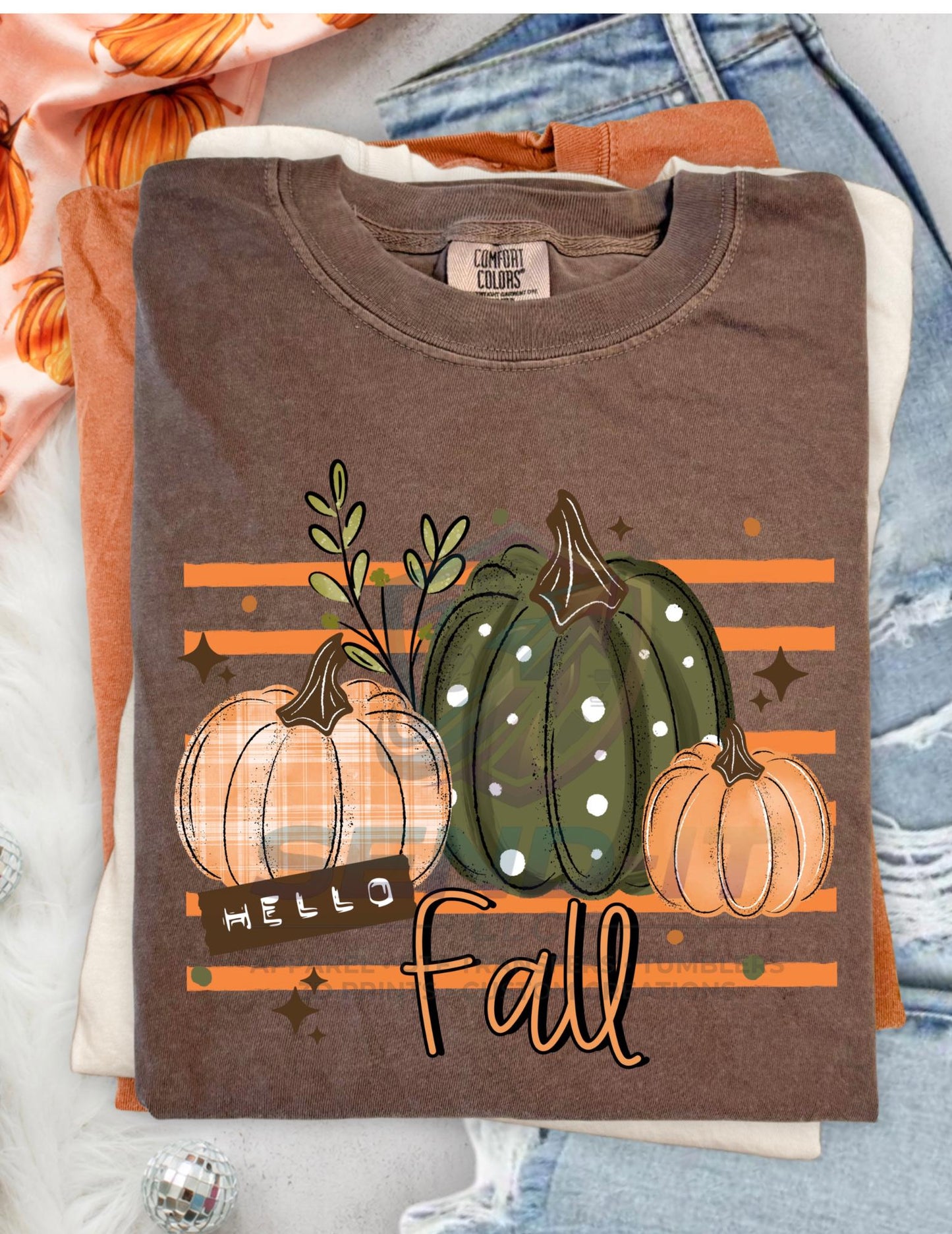 Hello, Fall, Pumpkin, DTF Transfer