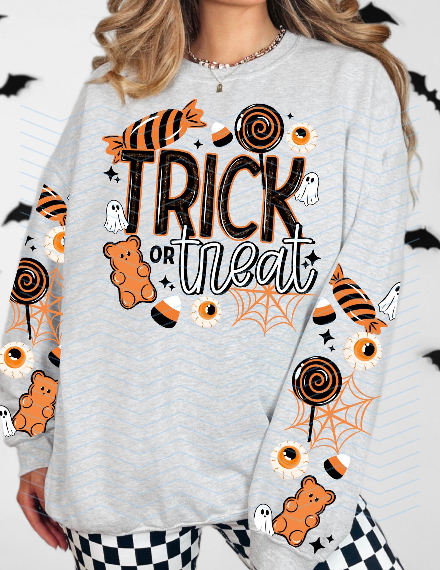 Trick or Treat,  Halloween, Sleeves, DTF Transfer