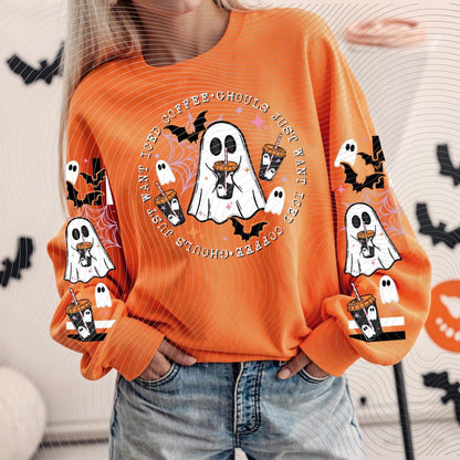 Iced Coffee, Ghouls, Halloween, Sleeves, DTF Transfer