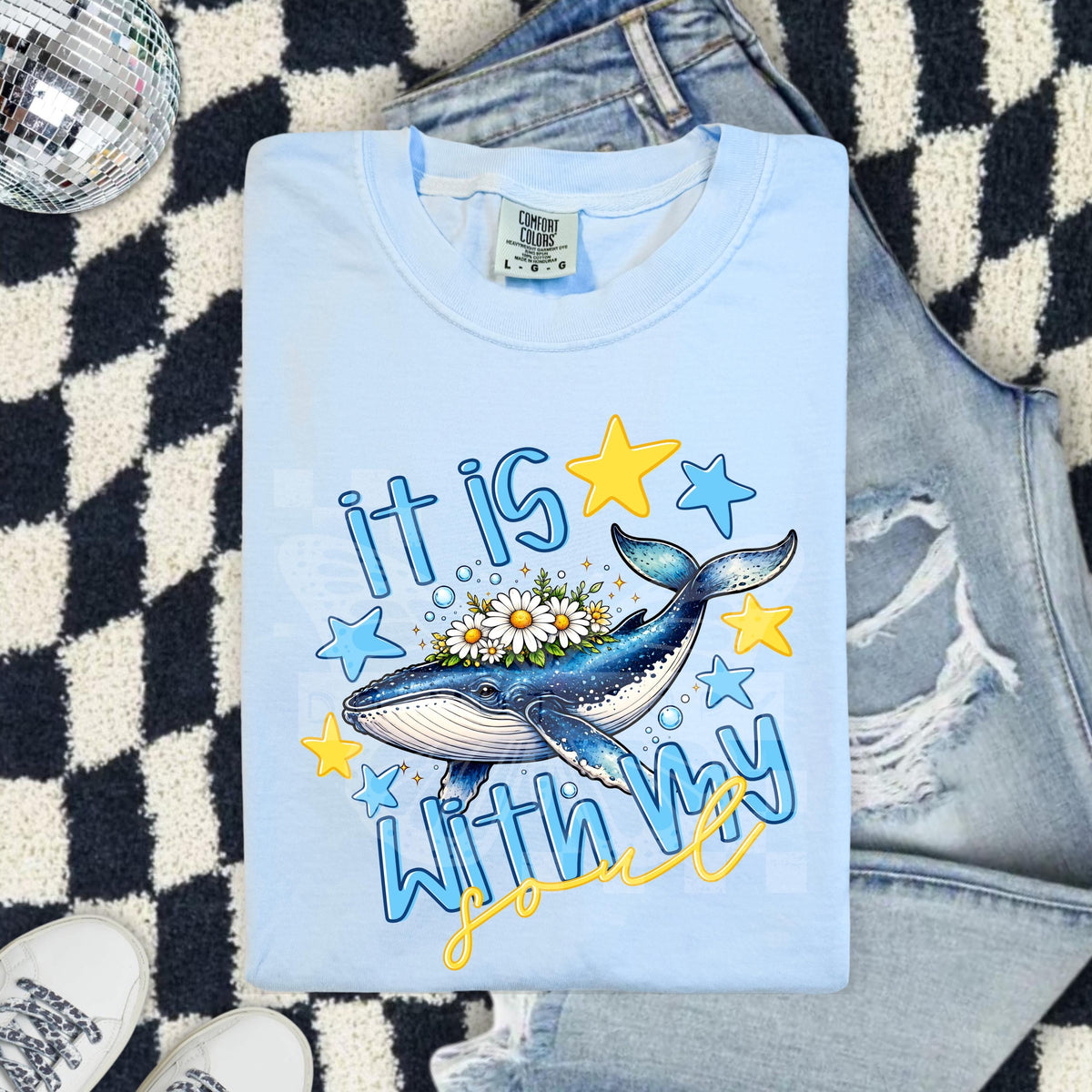 With My Soul, Whale, DTF Transfer