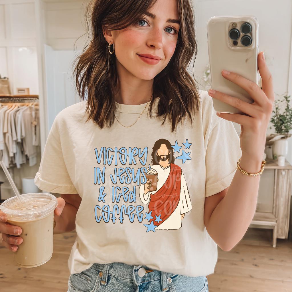 Jesus, Iced Coffee, DTF Transfer