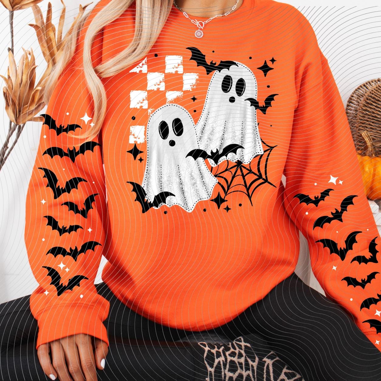 Ghosts, Bat, Halloween, DTF Transfer