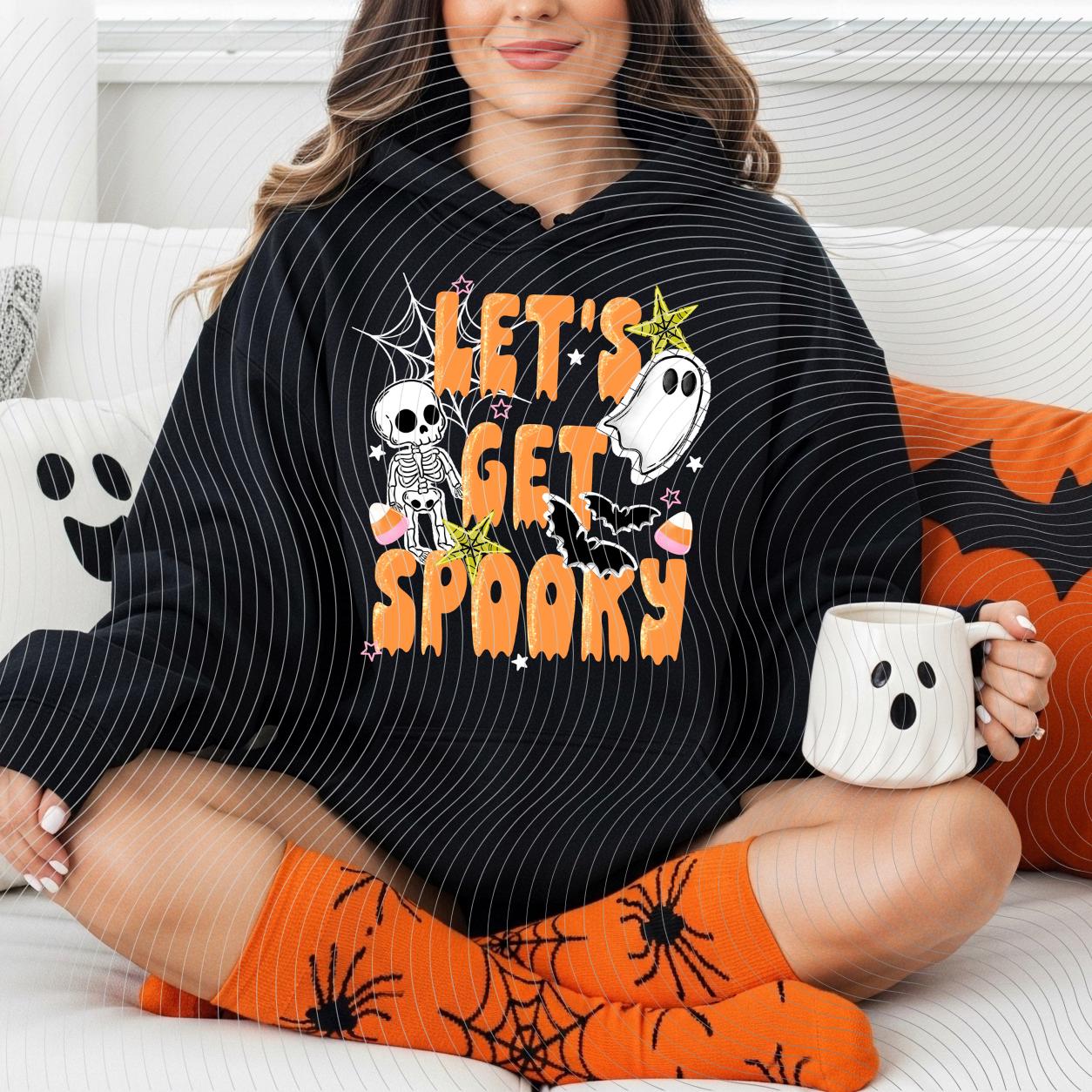Let's Go Spooky, Halloween, Ghost,  DTF Transfer