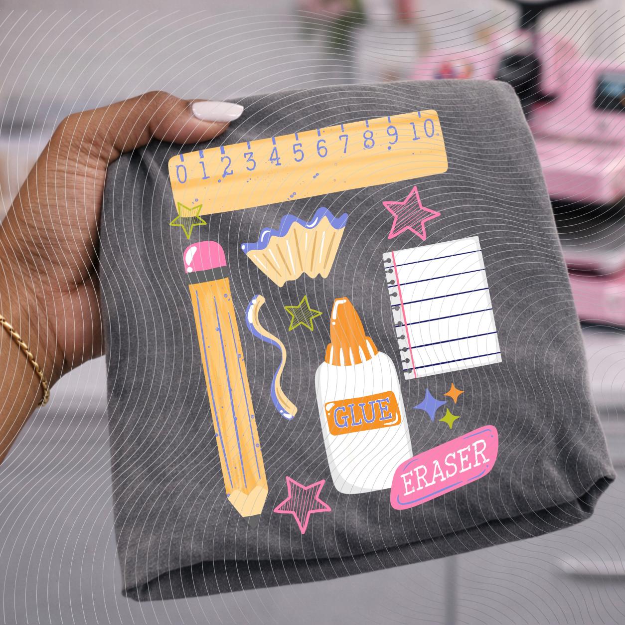 School Supplies, Back To School, DTF Transfer