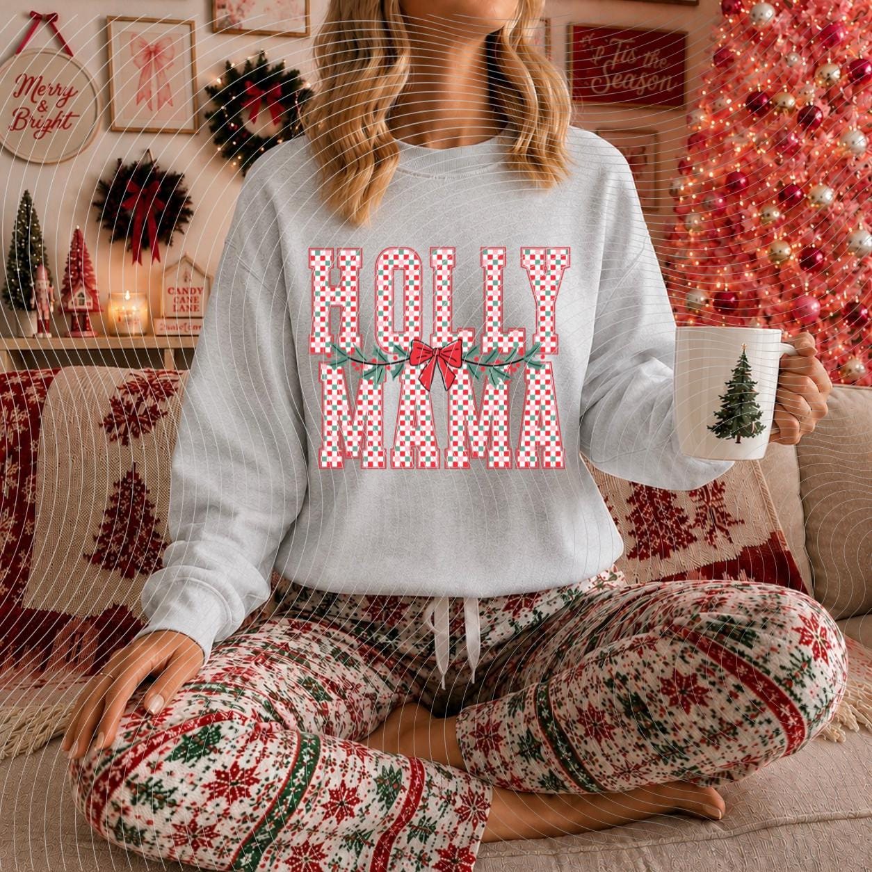 Holly, Mama, Christmas, DTF Transfer