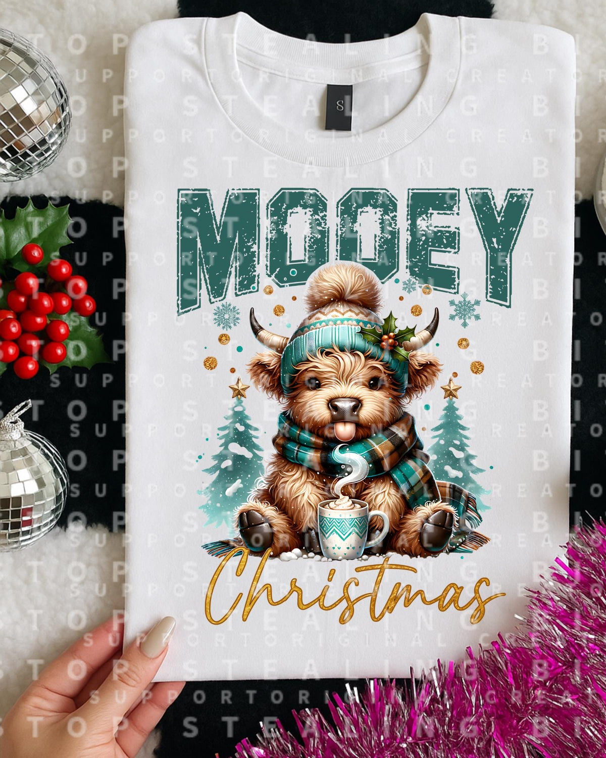 Mooey, Christmas, DTF Transfer