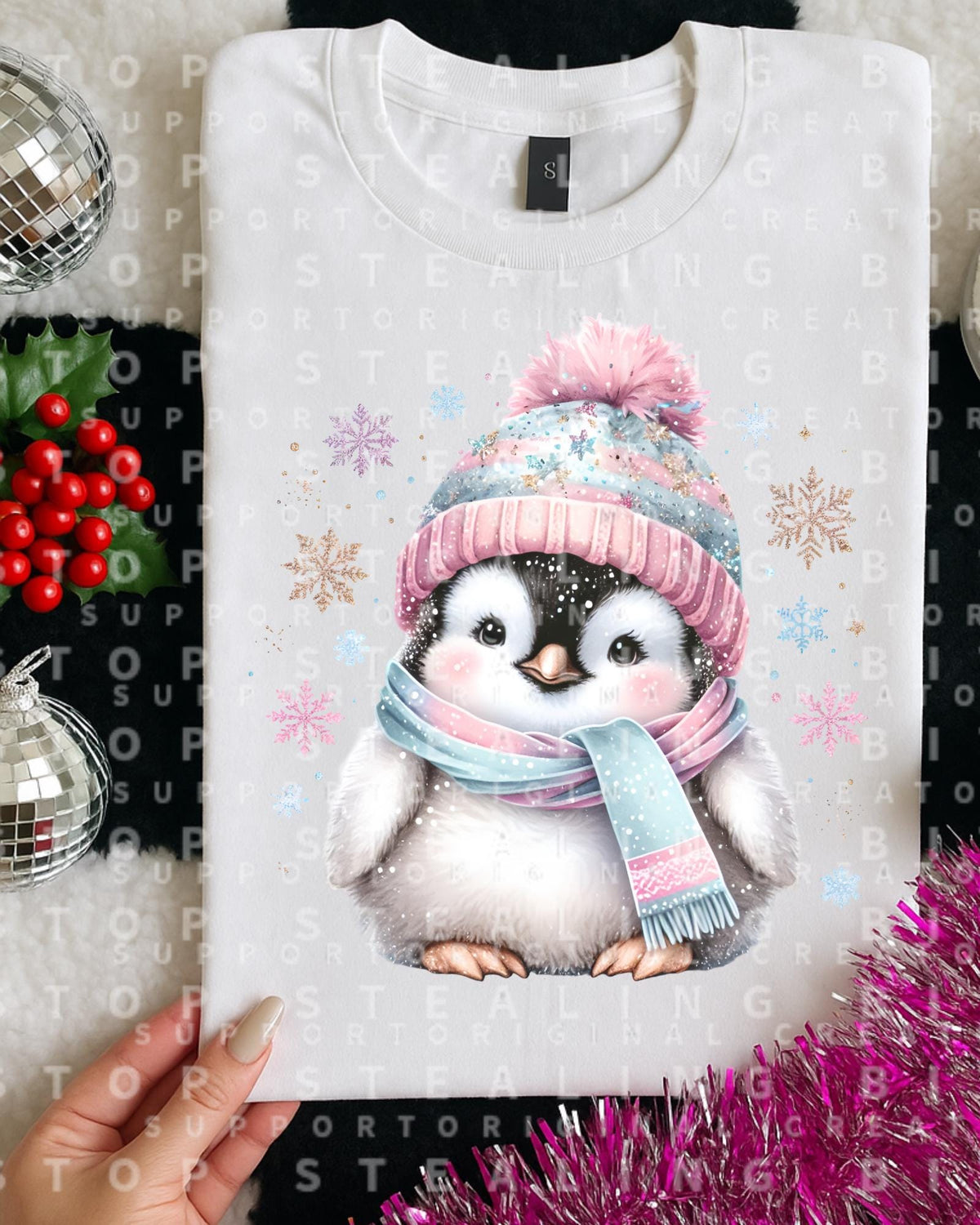 Penguin, Christmas, DTF Transfer