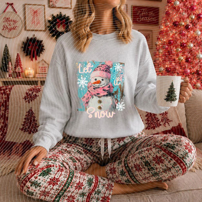 Let It Snow, Snowman, Christmas, DTF Transfer