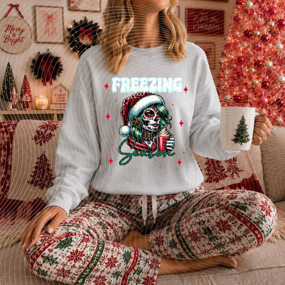Freezing, Season, Skeleton, Christmas, DTF Transfer