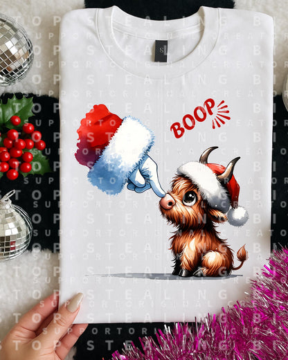 Boop, Cow, Christmas, DTF Transfer