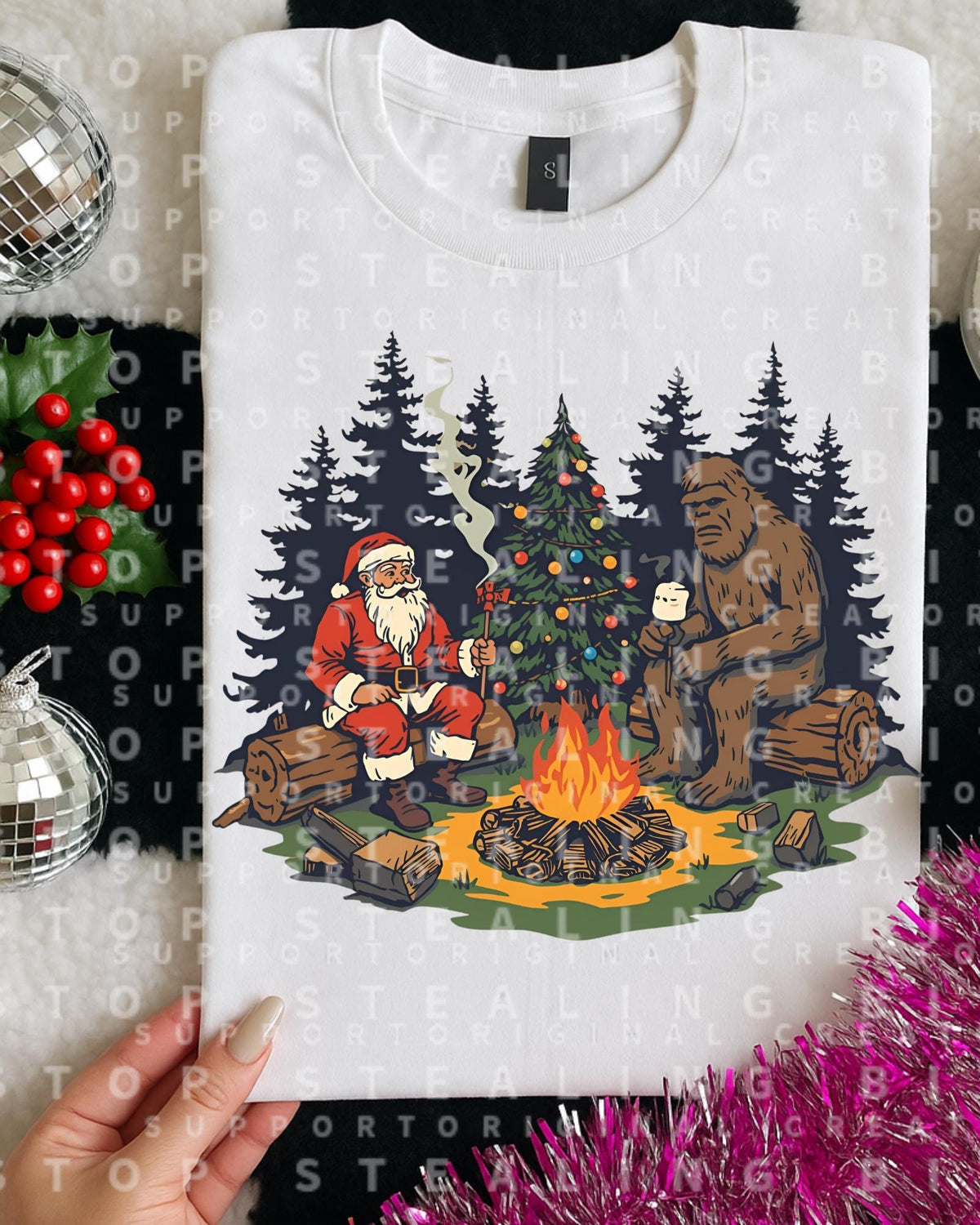 Santa, Bigfoot, Christmas, DTF Transfer