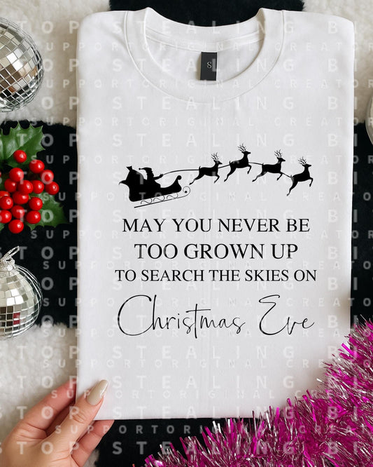 Never Grown Up, Christmas, DTF Transfer