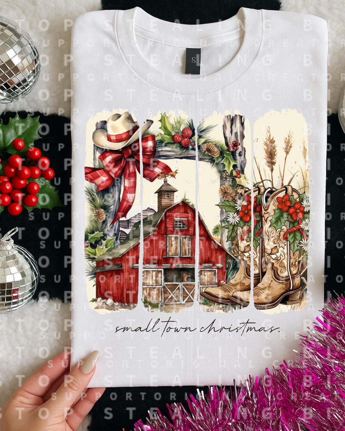 Small Town, Christmas, DTF Transfer