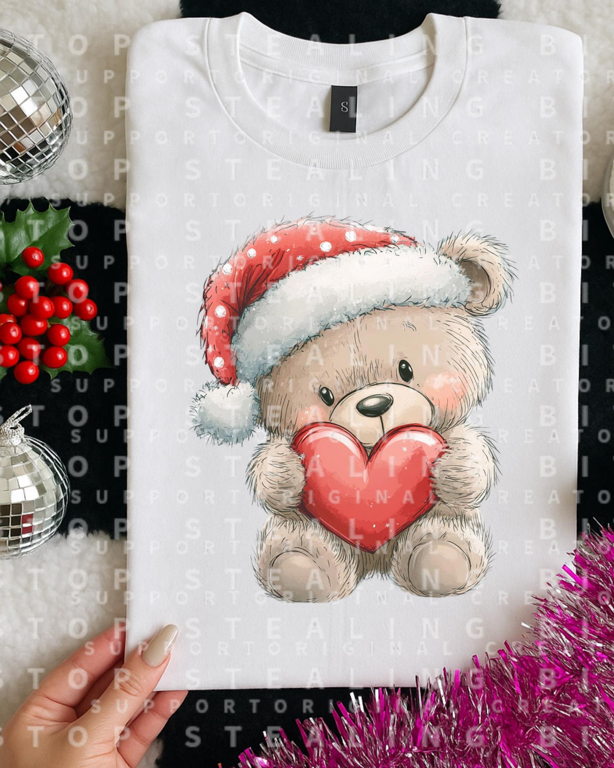 Teddy, Christmas, DTF Transfer