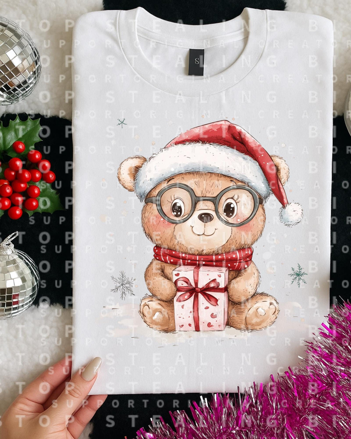 Teddy, Christmas, DTF Transfer