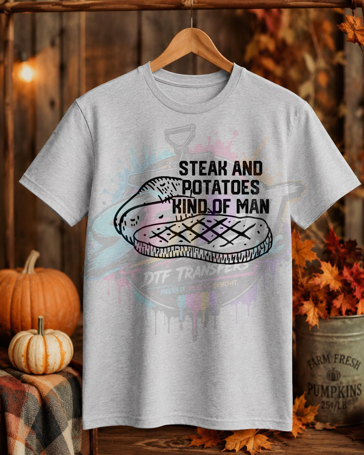 Steak and Potatoes, DTF Transfer