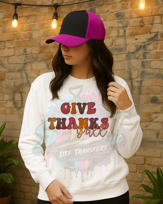Give Thanks, DTF Transfer