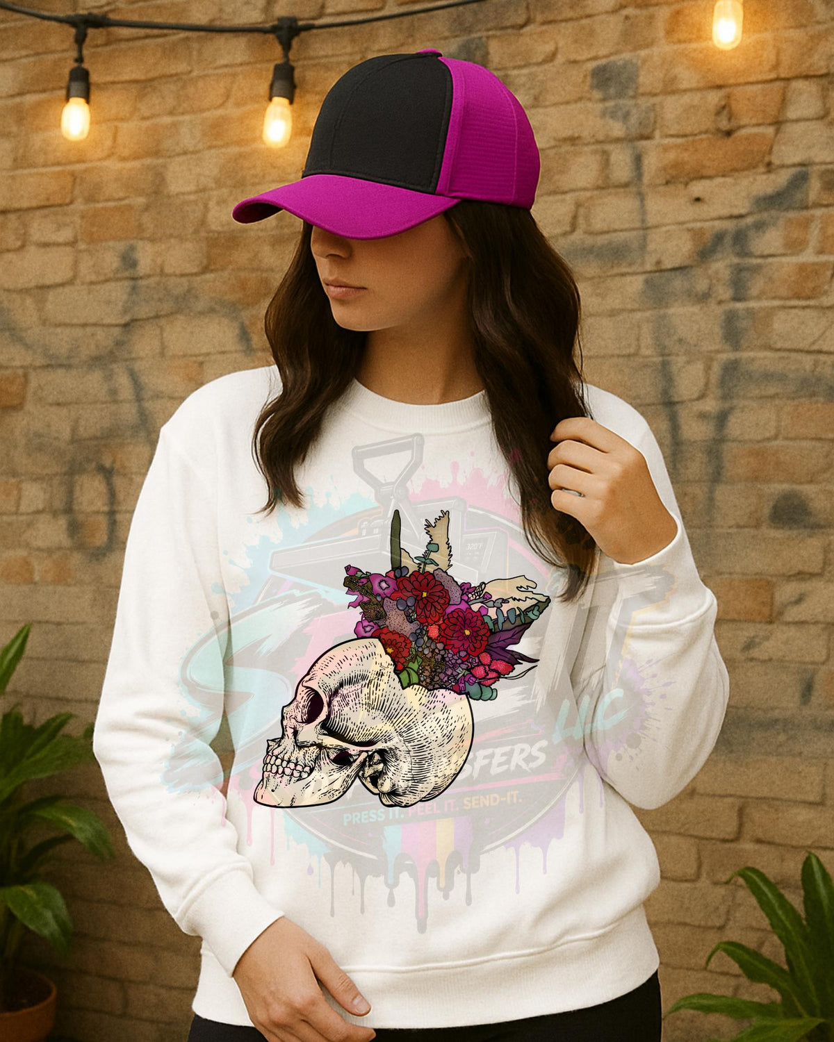 Floral, Skeleton, DTF Transfer