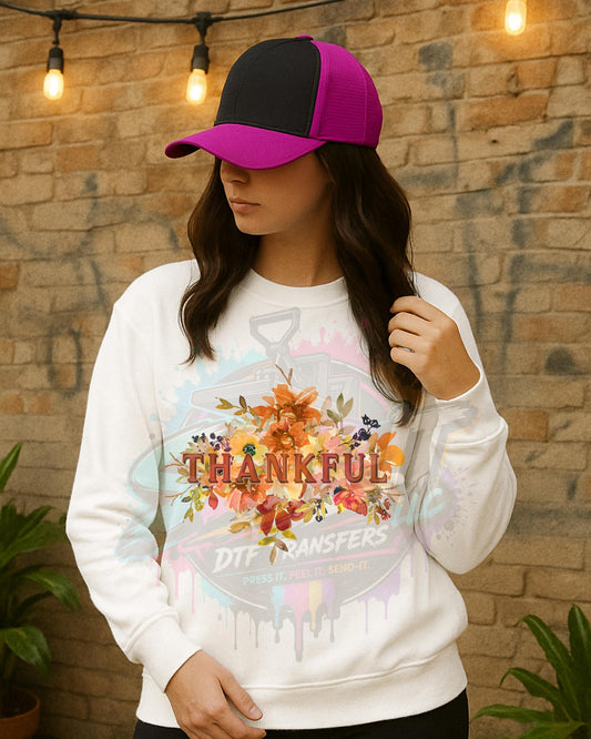 Thankful, Leaves, DTF Transfer