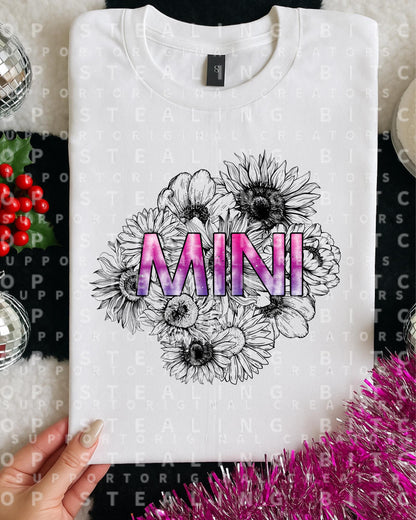 Mini, Floral, DTF Transfer