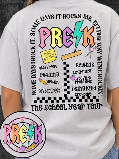 Pre-K, Back To School, DTF Transfer
