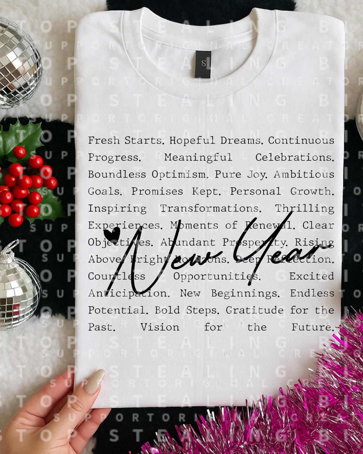 New Year, Christmas, DTF Transfer