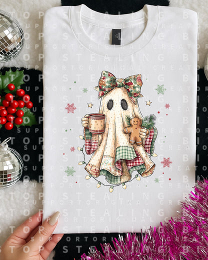 Patchwork, Ghost, Christmas, DTF Transfer