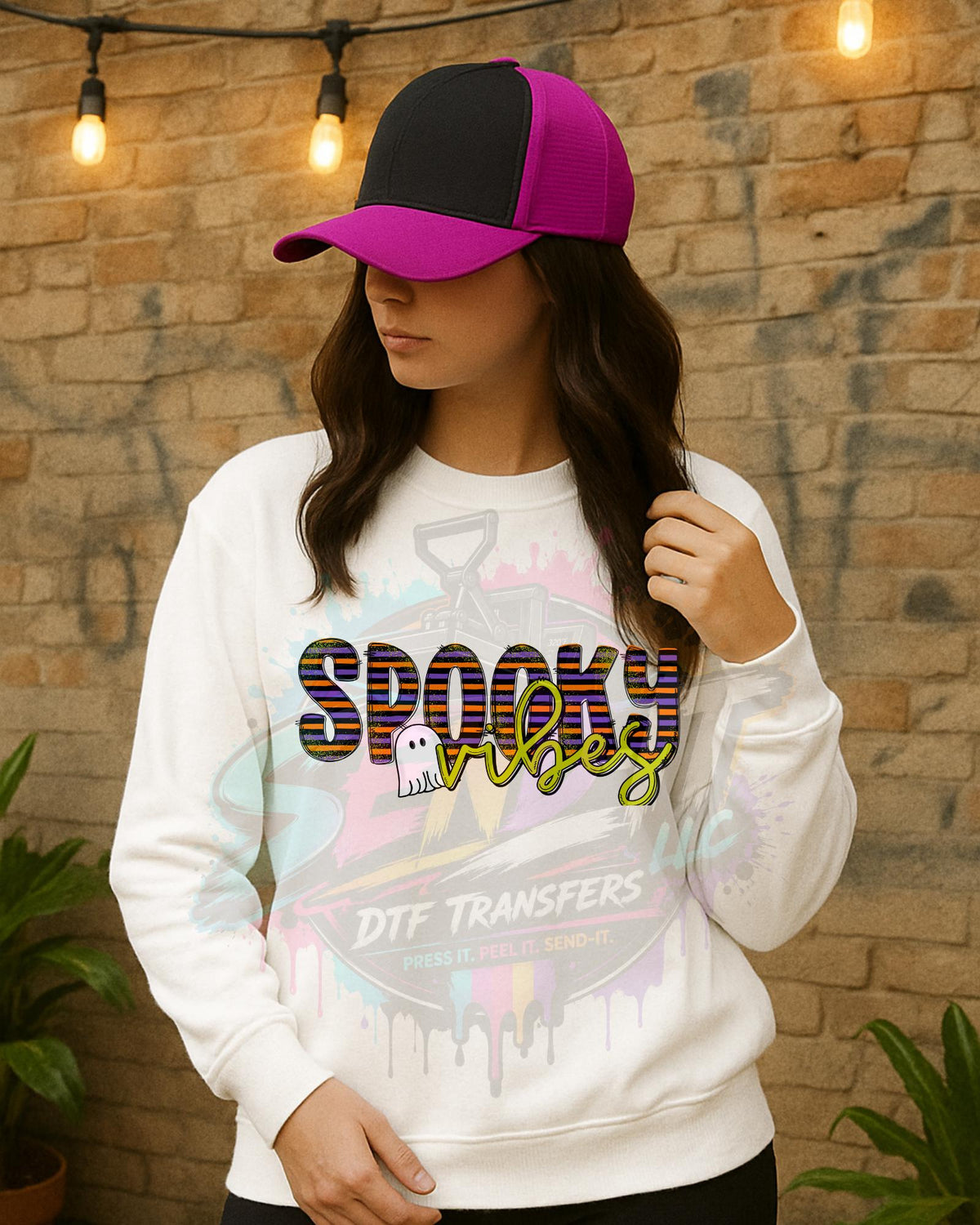 Spooky Vibes, Ghost, DTF Transfer
