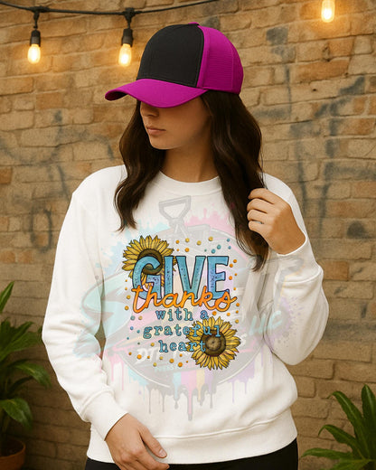 Give Thanks, Grateful Heart, DTF Transfer