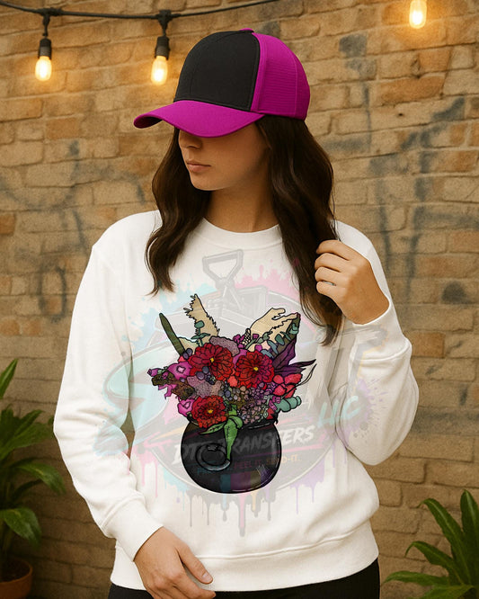 Floral, Cauldron, DTF Transfer