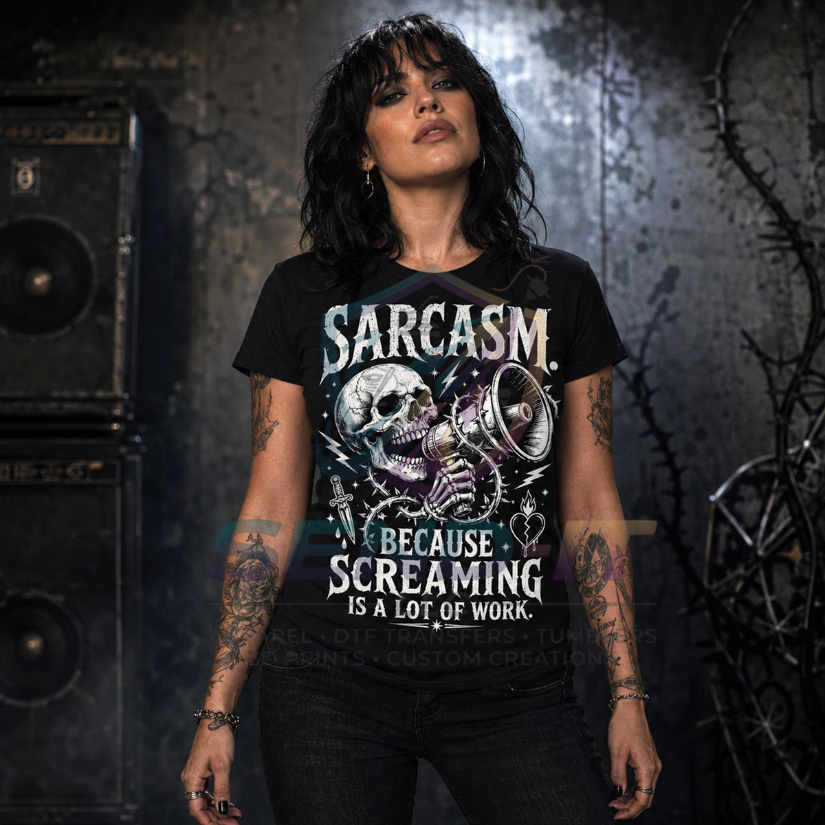 Sarcasm, Screaming, DTF Transfer