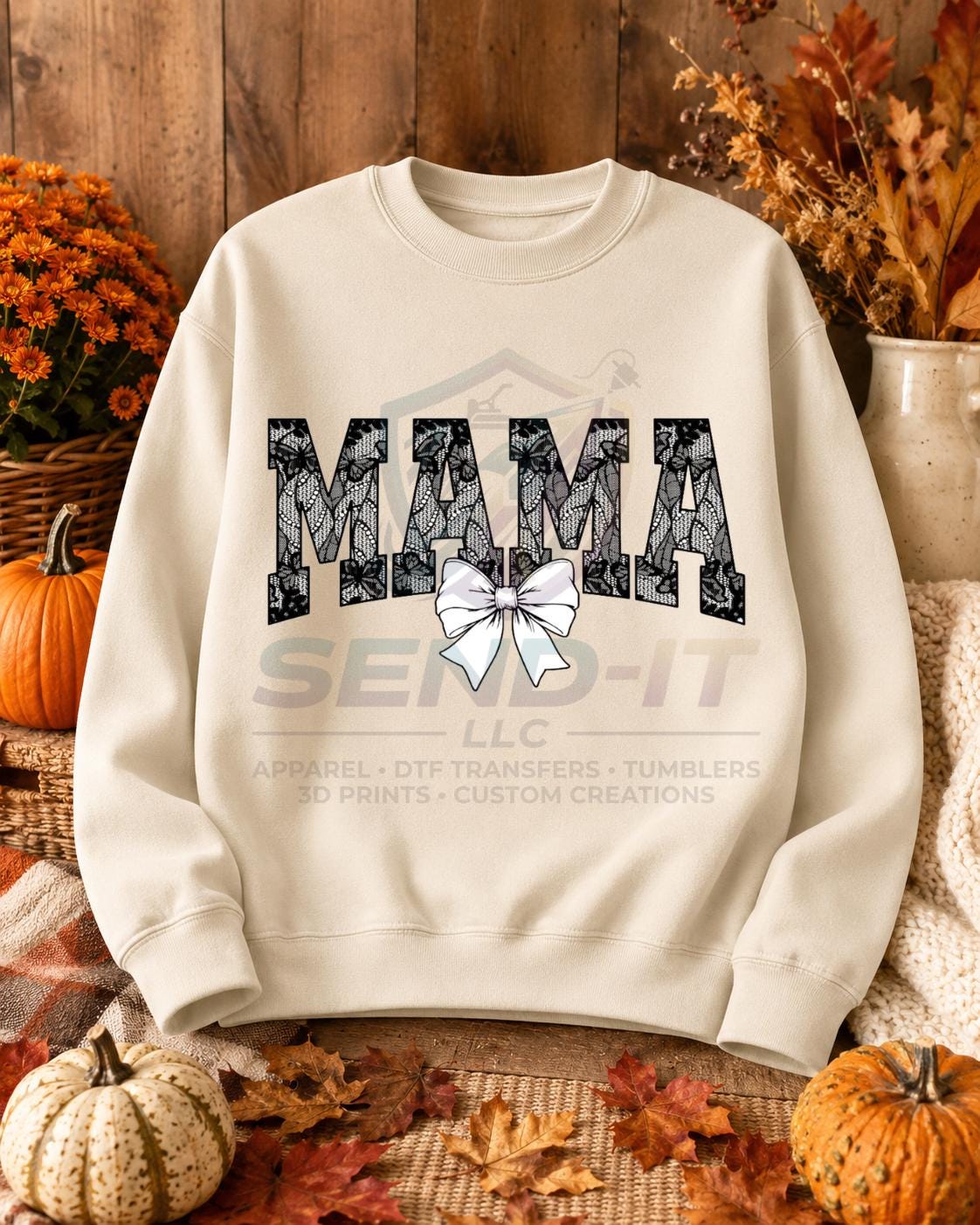 Mama, Lace, Bow, DTF Transfer