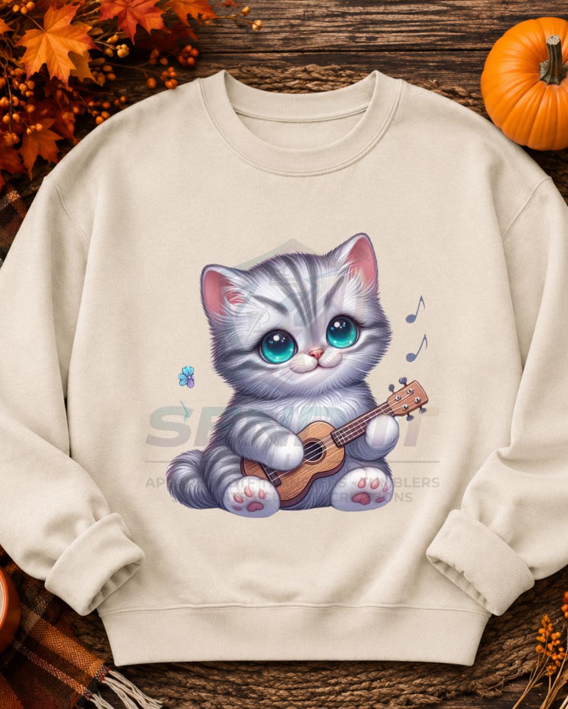 Cat, Guitar, DTF Transfer
