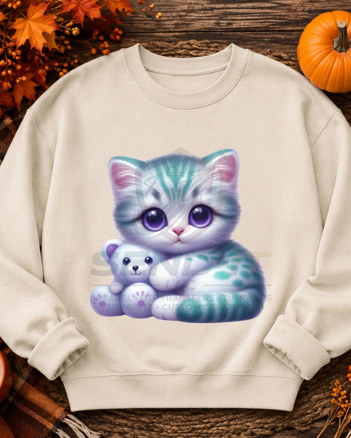 Cat, Teddy, DTF Transfer