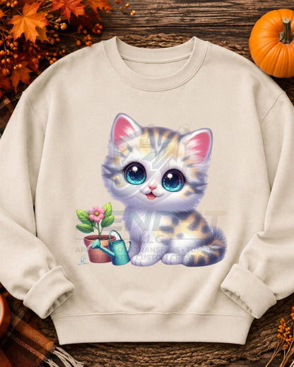 Cat, Gardening, DTF Transfer