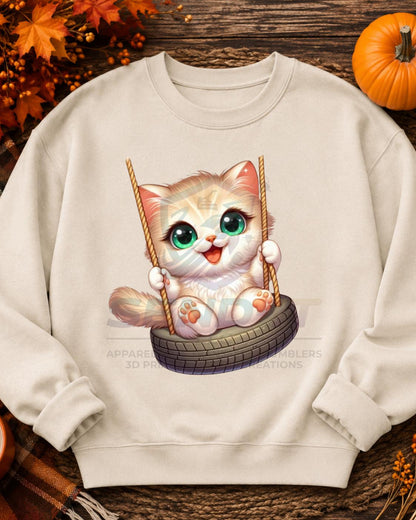 Cat, Swing, DTF Transfer
