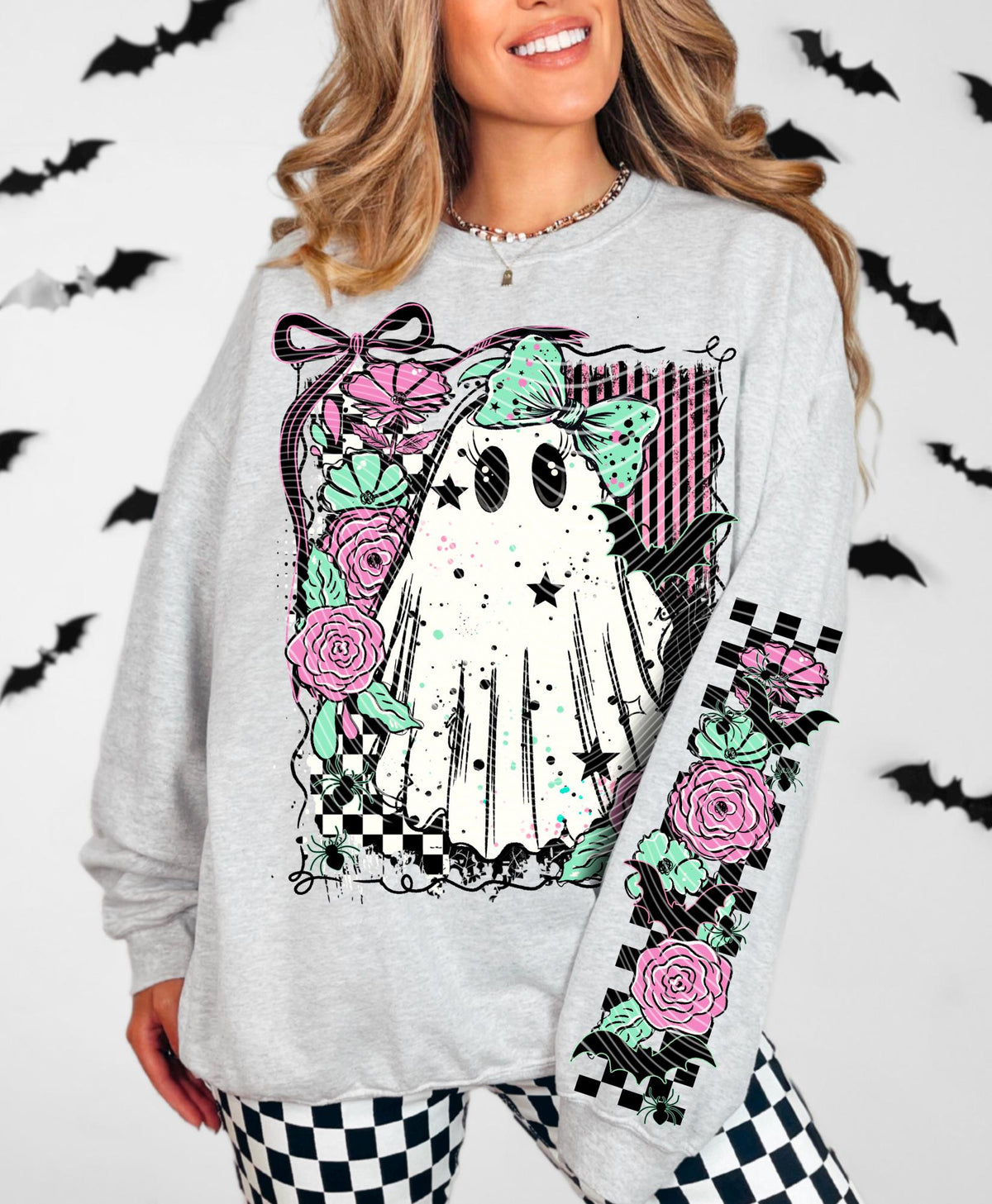Floral, Ghost, Halloween, DTF Transfer