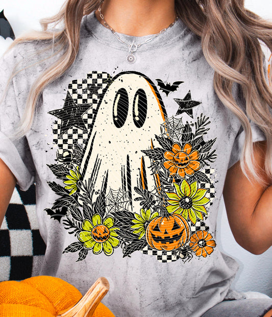 Floral, Ghosts, Halloween, DTF Transfer